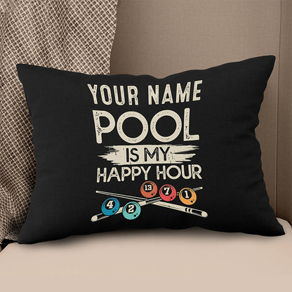 Personalized Pool Is My Happy Hour Billiard Pillow Custom Billiard Gifts VHM0881