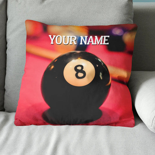 Personalized 8 Ball Billiards Pillow Custom Throw Pillow Billiards Gifts VHM0887