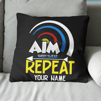 Aim Shoot Swear Repeat Archery Pillows Custom Throw Pillow Archery Gifts VHM0839