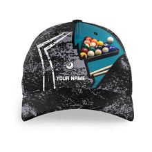 Load image into Gallery viewer, Personalized Grey Grunge Billiards Hat For Men, 3D Pool Balls Top Hat Billiars Custom Billiard Gifts VHM0740