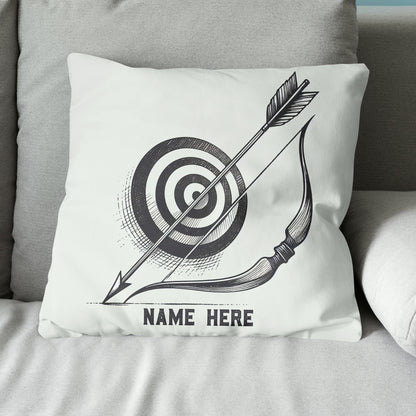 Personalized Target Bow Arrow Archery Line Drawing Pillow, Archery Gifts VHM0913