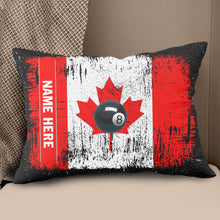 Load image into Gallery viewer, Personalized Canadian Flag Patriotic 8 Ball Pool Billiards Throw Pillow VHM0918