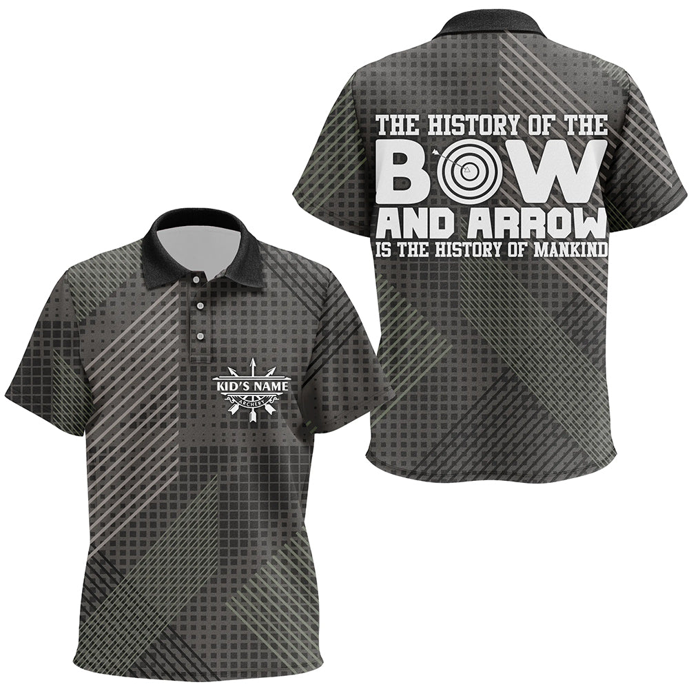 Personalized History Of Bow And Arrow Archery Polo Shirts For Kids, Custom Arrows Archery Jerseys VHM0765