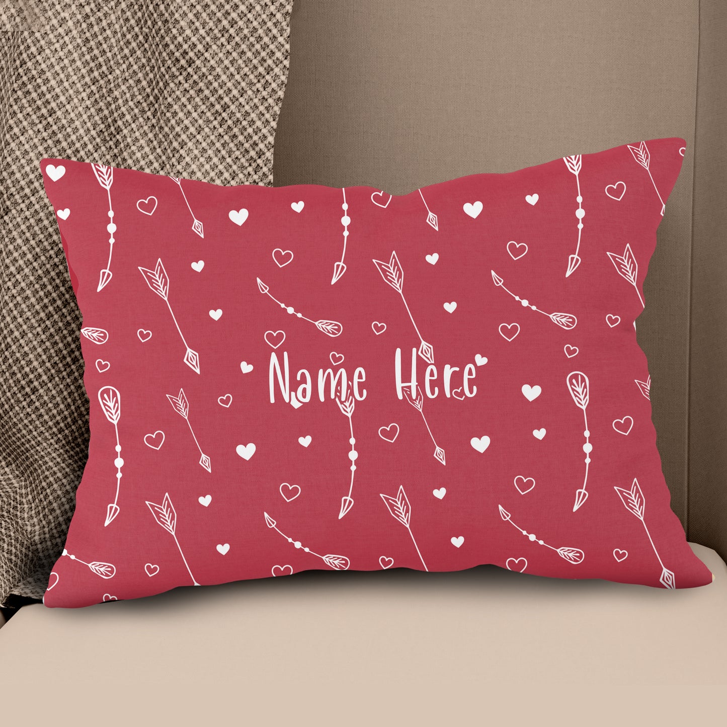 Personalized Arrows Archery With Hearts Throw Pillow Valentine Gifts Ideas VHM0940