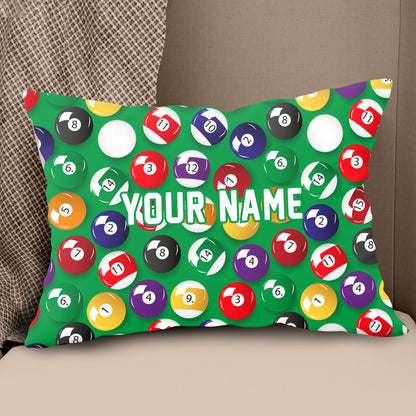 Personalized Billiard Balls Pillow, Custom Throw Pillows Billiards Gifts VHM0842