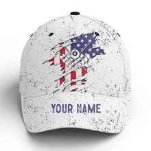 Load image into Gallery viewer, Personalized Name Billiard Balls US Flag White Grunge Cap Hats For Men And Women, Top Hat Billiards VHM0300