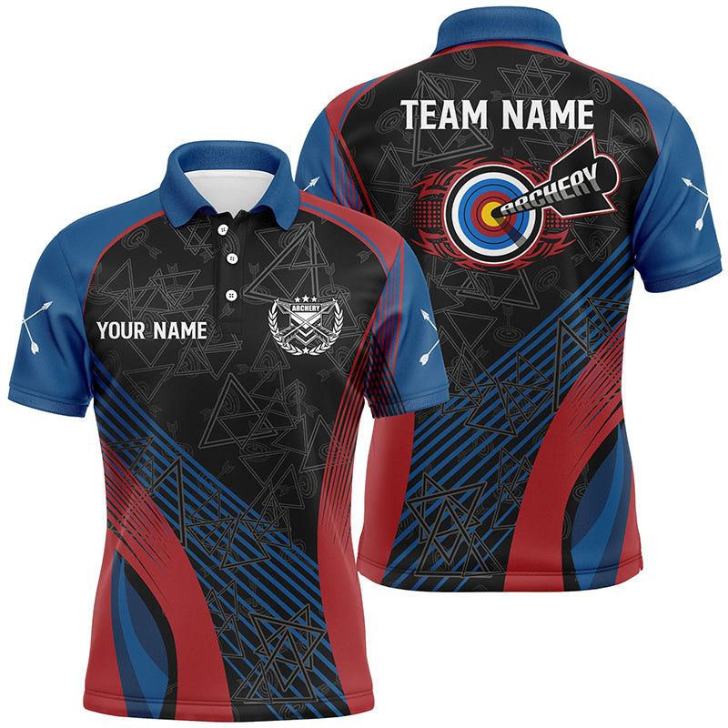 Personalized US Flag Colors Archery 3D Polo Shirts For Men, Custom Bows And Arrows Archery Jerseys VHM0585