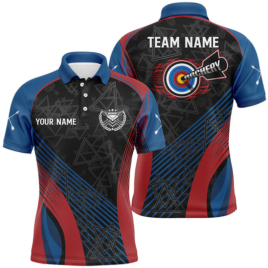 Personalized US Flag Colors Archery 3D Polo Shirts For Men, Custom Bows And Arrows Archery Jerseys VHM0585