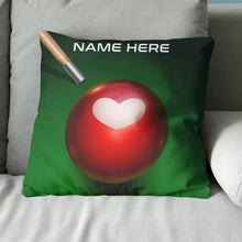 Load image into Gallery viewer, Personalized Red Billiard Ball Heart Throw Pillow Best Valentine Gifts VHM0943