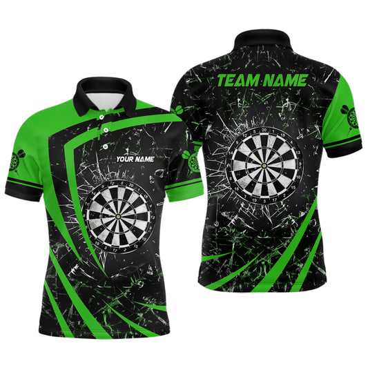 Personalized Green Glass Break Dart Polo Shirts Custom Dart Shirts For Men Dart Team Shirts VHM1161