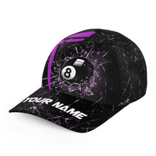 Load image into Gallery viewer, Personalized Purple Glass Break 8 Ball Pool Billiards Hats For Pool Player Custom Top Hat Billiards VHM1164