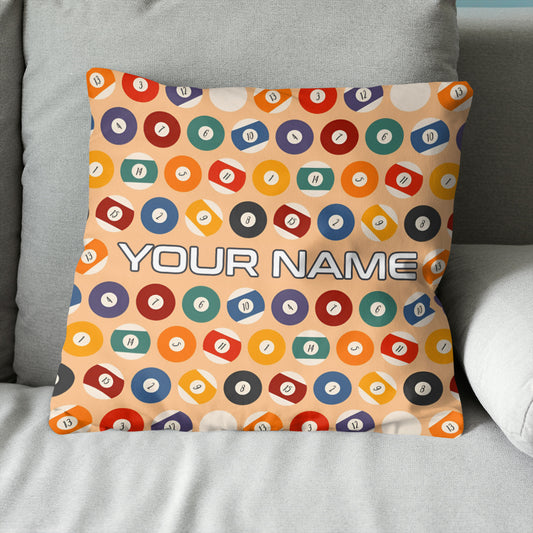 Personalized Billiard Balls Pillow Custom Throw Pillow Top Billiard Gift VHM0886