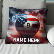 Load image into Gallery viewer, Personalized US Flag Smoke 8 Ball Billiard Pillow Custom Billiards Gifts VHM0923