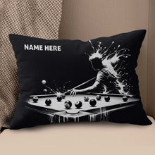 Load image into Gallery viewer, Funny Billiard Player Custom Black Pillows, Billiards Decorative Pillows TDM0833