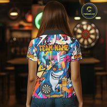 Load image into Gallery viewer, Funny Shark Colorful Graffiti Style Custom Dart Shirts For Women, Dart Team Jersey Best Darts Outfit TDM3849