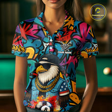 Load image into Gallery viewer, Funny Eagle Colorful Graffiti 8 Ball Billiard Shirt For Women Custom Billiard Jersey Pool Team Shirts TDM3854