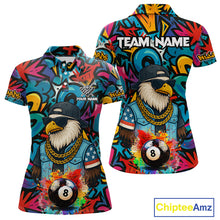 Load image into Gallery viewer, Funny Eagle Colorful Graffiti 8 Ball Billiard Shirt For Women Custom Billiard Jersey Pool Team Shirts TDM3854