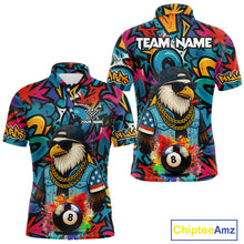 Load image into Gallery viewer, Funny Eagle Colorful Graffiti 8 Ball Billiard Shirt For Men Custom Billiard Jersey Pool Team Shirts TDM3854