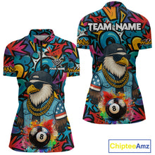 Load image into Gallery viewer, Funny Eagle Colorful Graffiti 8 Ball Billiard Shirt For Women Custom Billiard Jersey Pool Team Shirts TDM3854