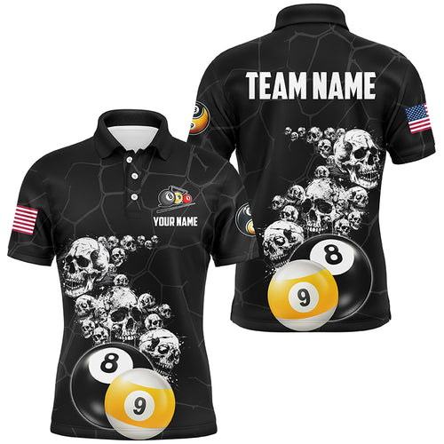 Personalized Skull 8 Ball & 9 Ball Billiard Shirts For Men Custom Unique Billiard Apparel Jerseys TDM1971