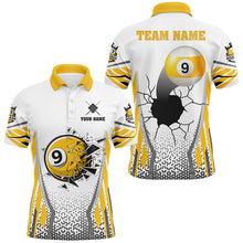 Load image into Gallery viewer, Yellow Funny 9 Ball Pool Crack Billiard Shirt For Men Custom 9 Ball Billiard Team Shirt Pool Jersey TDM2938