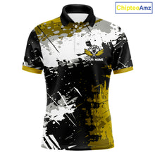 Load image into Gallery viewer, Custom Yellow Grunge Dart Shirt With Pocket Option For Men, Dart Team Jersey TDM5888