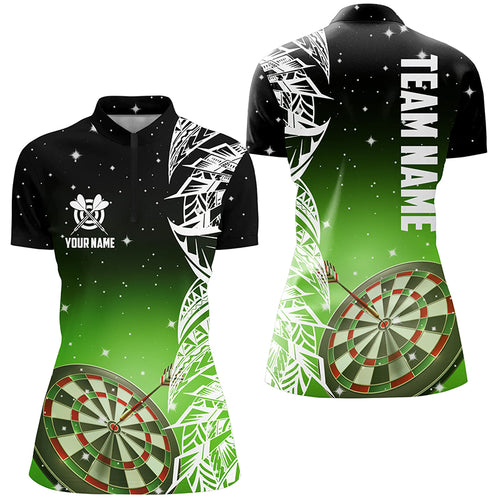 3D Dart Board Green Version Women Quarter-Zip Shirts Custom Dart League Shirts Dart Jerseys TDM1200