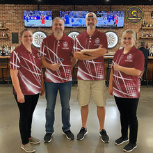 Load image into Gallery viewer, Red Darts Jersey For Women Custom Light Streaks Darts Tournament Team Shirt Polo &amp; Quarter Zip TDM6027