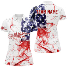 Load image into Gallery viewer, Customized White Darts Pattern American Flag Smoke Women Darts Shirts Custom Patriotic Darts Jersey TDM1587