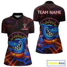Load image into Gallery viewer, Personalized Neon Funny Shark Darts Shirt For Women Custom Darts Team Jersey Outfit, Darts Gifts TDM4319