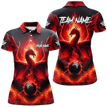 Load image into Gallery viewer, Personalized Red Dragon 8 Ball Pool Fire Flame Women Billiard Shirts Team League Billiard Jerseys TDM2180