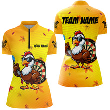 Load image into Gallery viewer, Yellow Funny Turkey Women Darts Shirts Custom Thanksgiving Shirts For Darts Lover, Darts Jerseys TDM2696