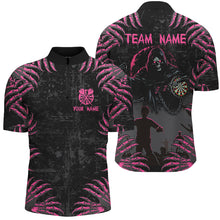 Load image into Gallery viewer, Funny Claw Grim Reaper Men Darts Shirts Custom Grunge Pink Black  Halloween Darts Jerseys TDM2697