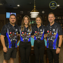 Load image into Gallery viewer, Black And Blue Funny 8 Ball Billiard Shirt For Men Custom Pool Team Shirts, Billiard Jersey Outfit TDM5407