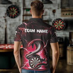 Red Thunder Lightning Custom Cobra Snake Men Dart Shirts Best Dart Jerseys Dart Team Shirts TDM3394