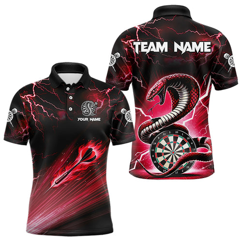 Red Thunder Lightning Custom Cobra Snake Men Dart Shirts Best Dart Jerseys Dart Team Shirts TDM3394