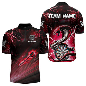 Red Thunder Lightning Custom Cobra Snake Men Dart Shirts Best Dart Jerseys Dart Team Shirts TDM3394