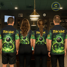 Load image into Gallery viewer, Personalized St Patrick Day Smoke 8 Ball Billiard Shirt For Women, Luckiest Shamrock Pool Jersey TDM5899
