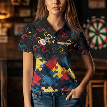Load image into Gallery viewer, Funny Colorful Pattern Dart Shirt With Pocket Option Custom Women Dart Jersey TDM3695