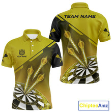 Load image into Gallery viewer, Personalized Yellow Dart Jerseys Polo &amp; Quarter Zip Shirt For Men Custom Dart Shirts Team Uniform TDM4753