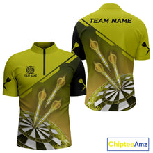 Load image into Gallery viewer, Personalized Yellow Dart Jerseys Polo &amp; Quarter Zip Shirt For Men Custom Dart Shirts Team Uniform TDM4753