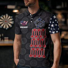 Load image into Gallery viewer, Personalized American Flag Dartboard Waving Men Darts Shirts Custom Patriotic Darts Team Jerseys TDM3403