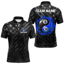 Load image into Gallery viewer, Black US Flag Ying And Yang 8 Ball &amp; 10 Ball Custom Billiard Shirts For Men Funny Billiard Jerseys TDM3540