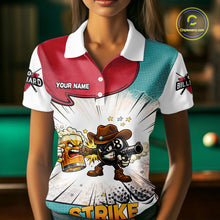 Load image into Gallery viewer, Funny Beer 8 Ball Pool Billiard Shirt For Women Custom Billiard Team Jersey Polo &amp; 1/4 Zip TDM6052