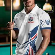 Load image into Gallery viewer, Patriotic American Flag 8 Ball Billiard Shirt For Men Custom Pool Team Jerseys Polo &amp; Quarter Zip TDM4769