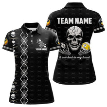 Load image into Gallery viewer, Billiard Skull 8 Ball &amp; 9 Ball It Worked In My Head Custom Women Billiard Shirt Funny Billiard Jersey TDM3195