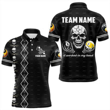 Load image into Gallery viewer, Billiard Skull 8 Ball &amp; 9 Ball It Worked In My Head Custom Men Billiard Shirt Funny Billiard Jersey TDM3195