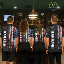 Load image into Gallery viewer, Personalized Smoke American Flag 8 Ball Billiard Shirts For Men Custom Patriotic Pool Team Jerseys TDM5430