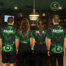 Load image into Gallery viewer, Green 8 Ball Thunder Lightning Cat Billiard Shirt For Women Custom Pool Team Jersey Polo &amp; 1/4 Zip TDM5696