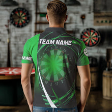 Load image into Gallery viewer, Black Green Lights Dart Polo, 1/4 Zip Custom Dart Shirt For Men Dart Jersey TDM3546